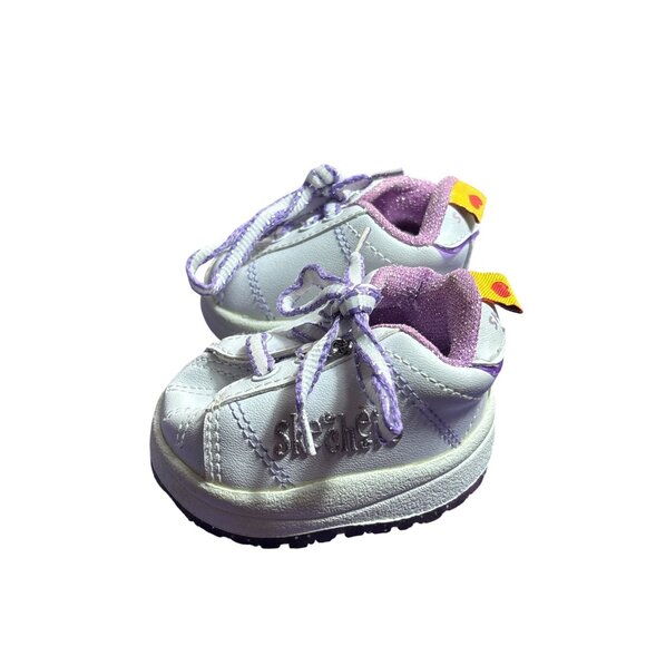 Build-A-Bear Workshop White & Purple Skechers Tennis Shoes Laces & Charm - Picture 4 of 5